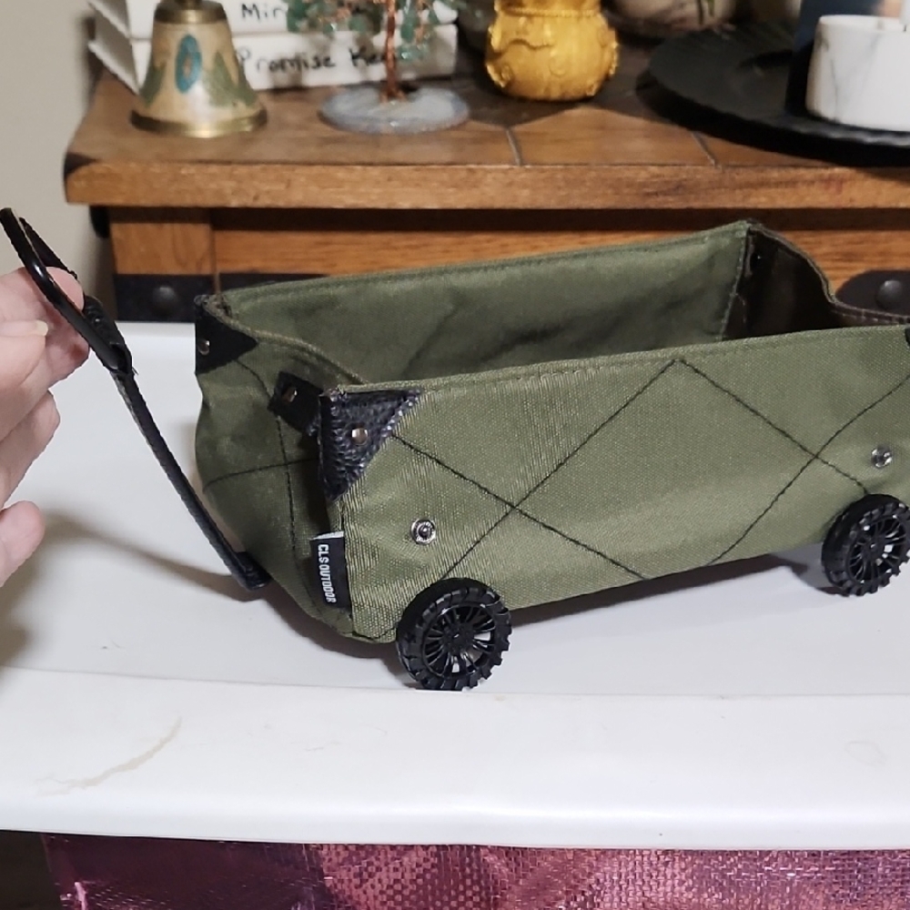 Collapsible Green Storage Bin with Wheels - Picture 1 of 4